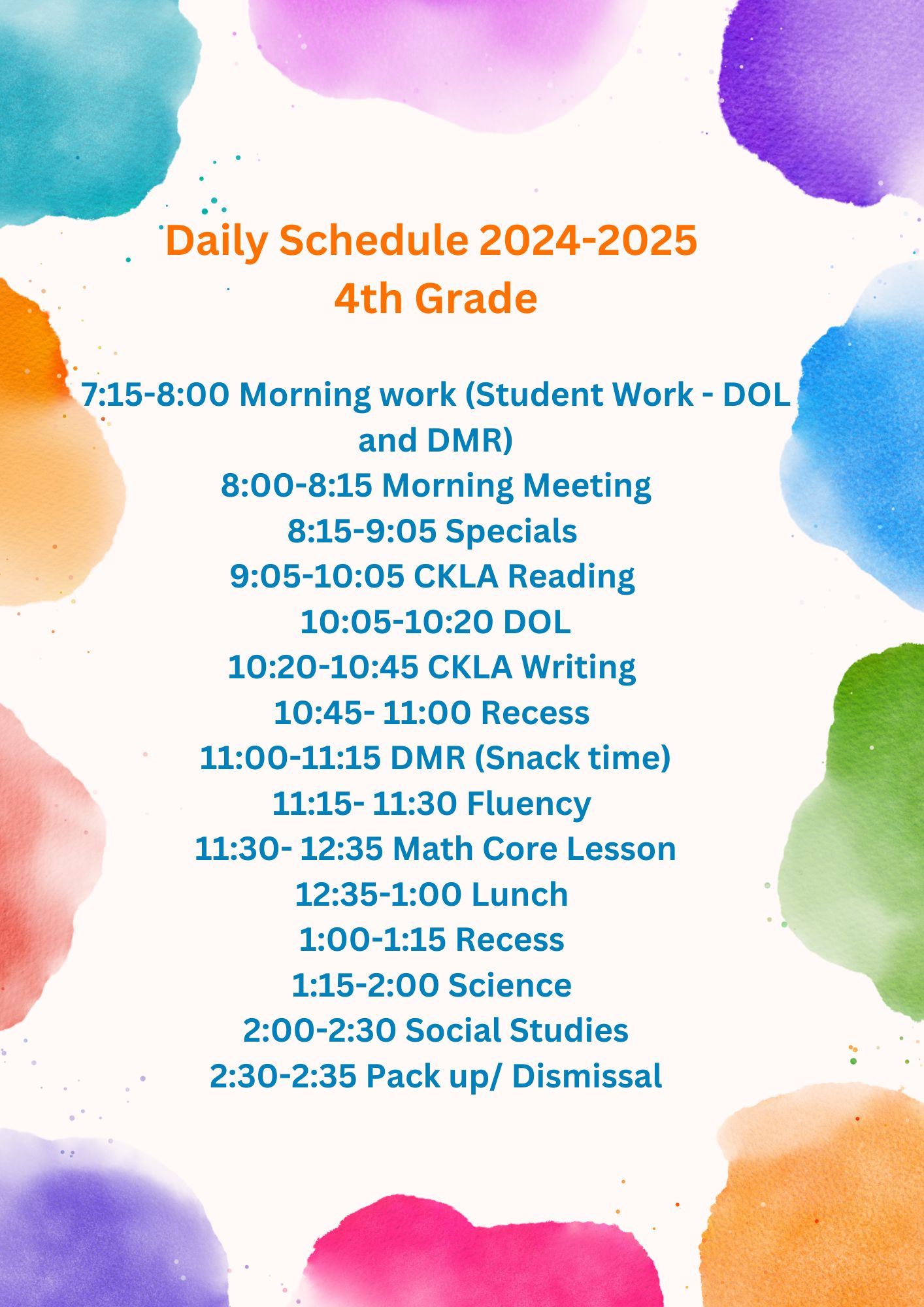 Daily Schedule